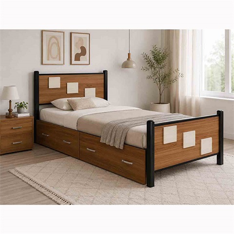 تخت تک نفره فلزی مربعی T142